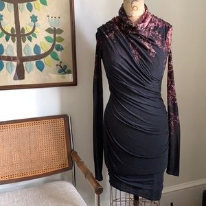 Helmut Lang Wool and Nylon Bodycon Dresss size P